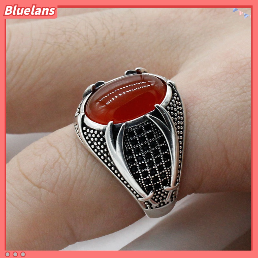 {In Stock} Pria Cincin Retro Berlian Imitasi Hias Alloy Pria Vintage Pedang Ganda Jari Cincin Perhiasan Untuk Pesta