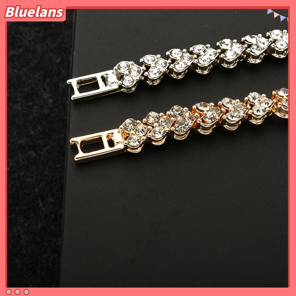 {In Stock} Wanita Fashion Penuh Cubic Zirconia Bertatahkan Gelang Bangle Pesta Perhiasan Hadiah
