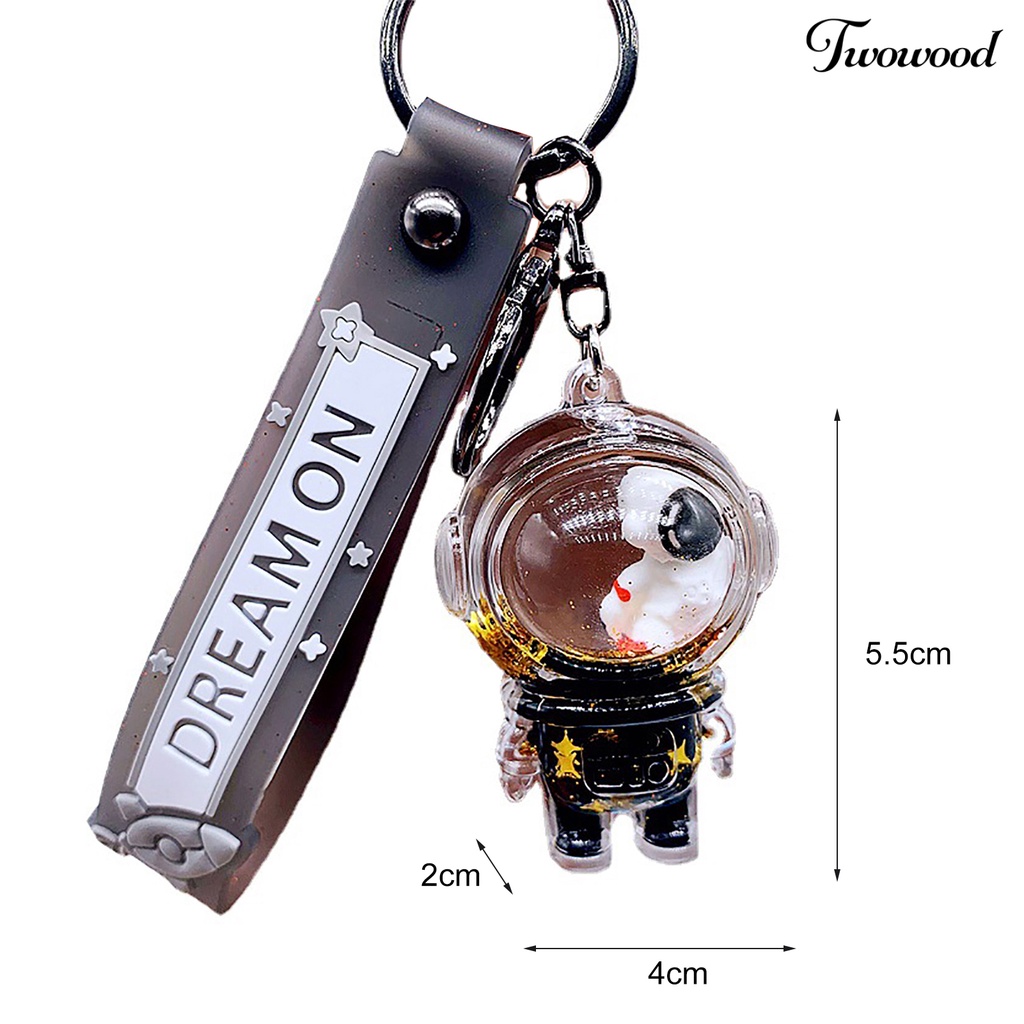 Twowood Gantungan Kunci Serba Guna Realistis Tiga Dimensi Reusable DIY Hias Hadiah Pria Wanita Kartun Spaceman Key Ring Tas Liontin Untuk Handbag