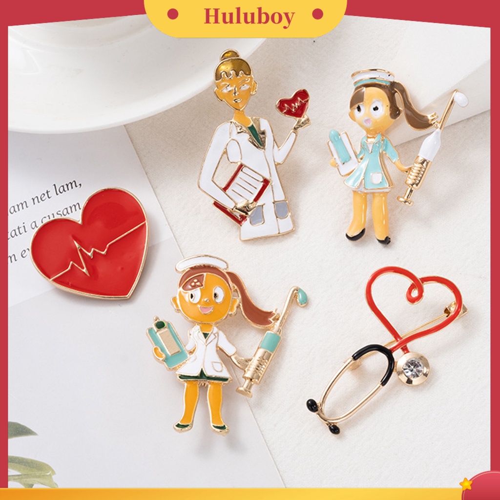 {Ready Stock} Kartun Hati Bros Pin Fashion Wanita Pria Pakaian Tas Dekorasi