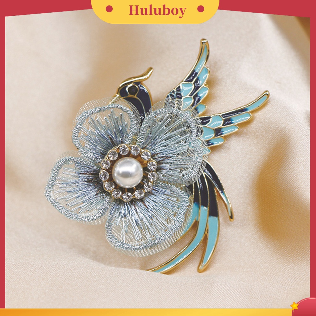 {Ready Stock} Lapel Pin Bordir Bunga Enamel Burung Alloy Mutiara Imitasi Berlian Imitasi Bros Pin Aksesoris Kostum