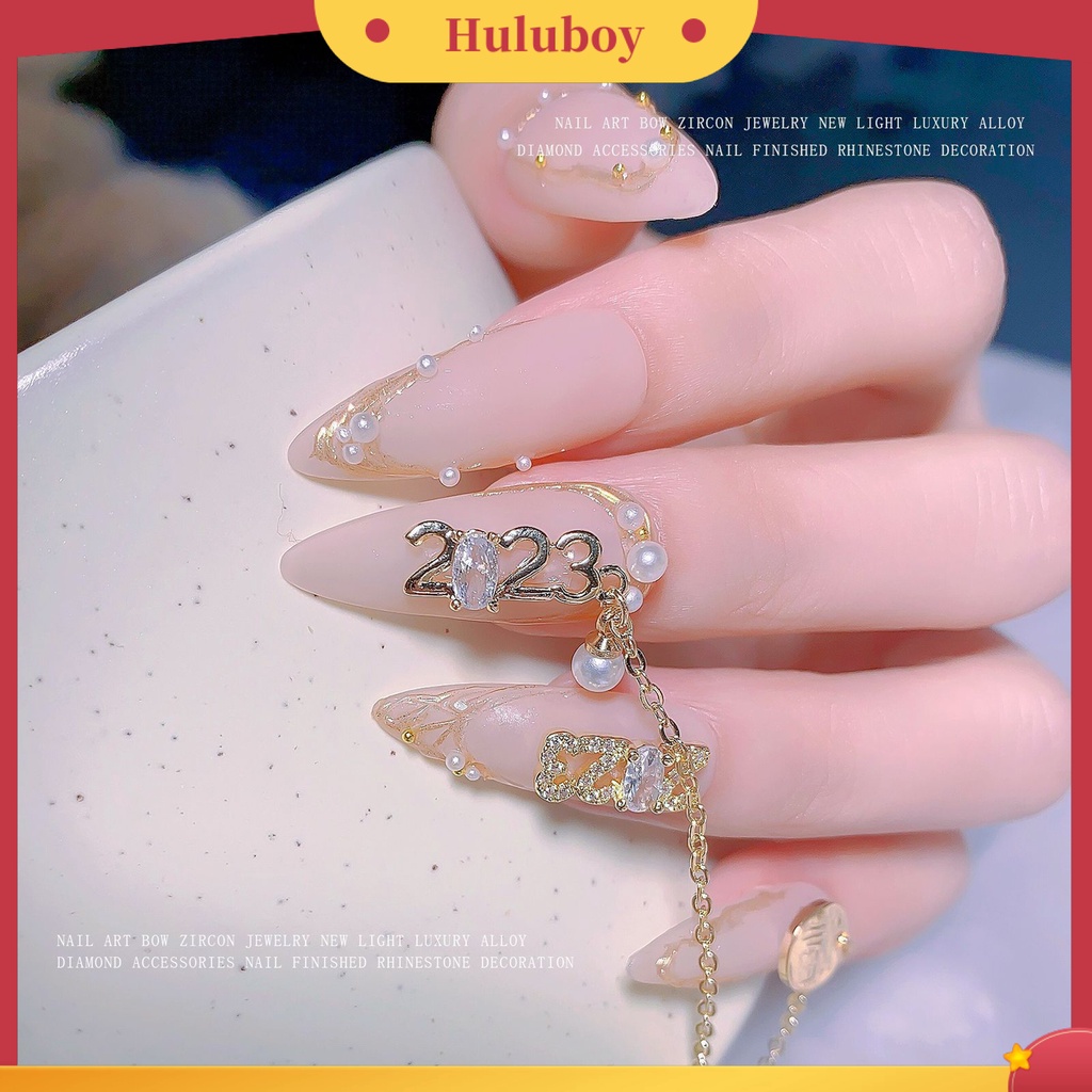 {In Stock} Pesona Kuku Berlian Imitasi Yang Bersinar Tiga Dimensi DIY Cahaya Mewah2023Mutiara Manikur Aksesoris Untuk Manicurist