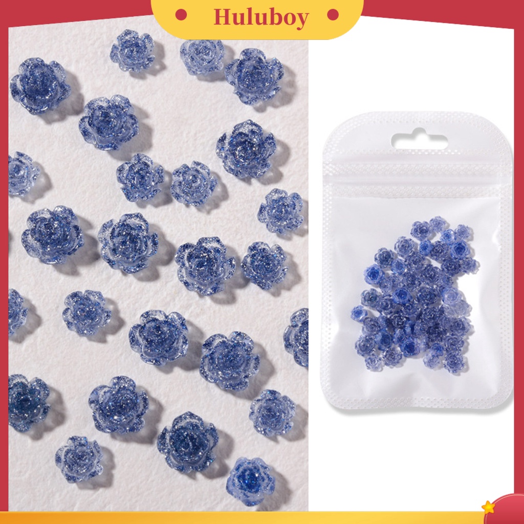 {In Stock} 50Pcs Kamelia Kuku Efek Visual Mengkilap Tiga Dimensi Glitter DIY Ornamen Kerajinan Manikur Kuku Mini 3D Untuk Manicurist