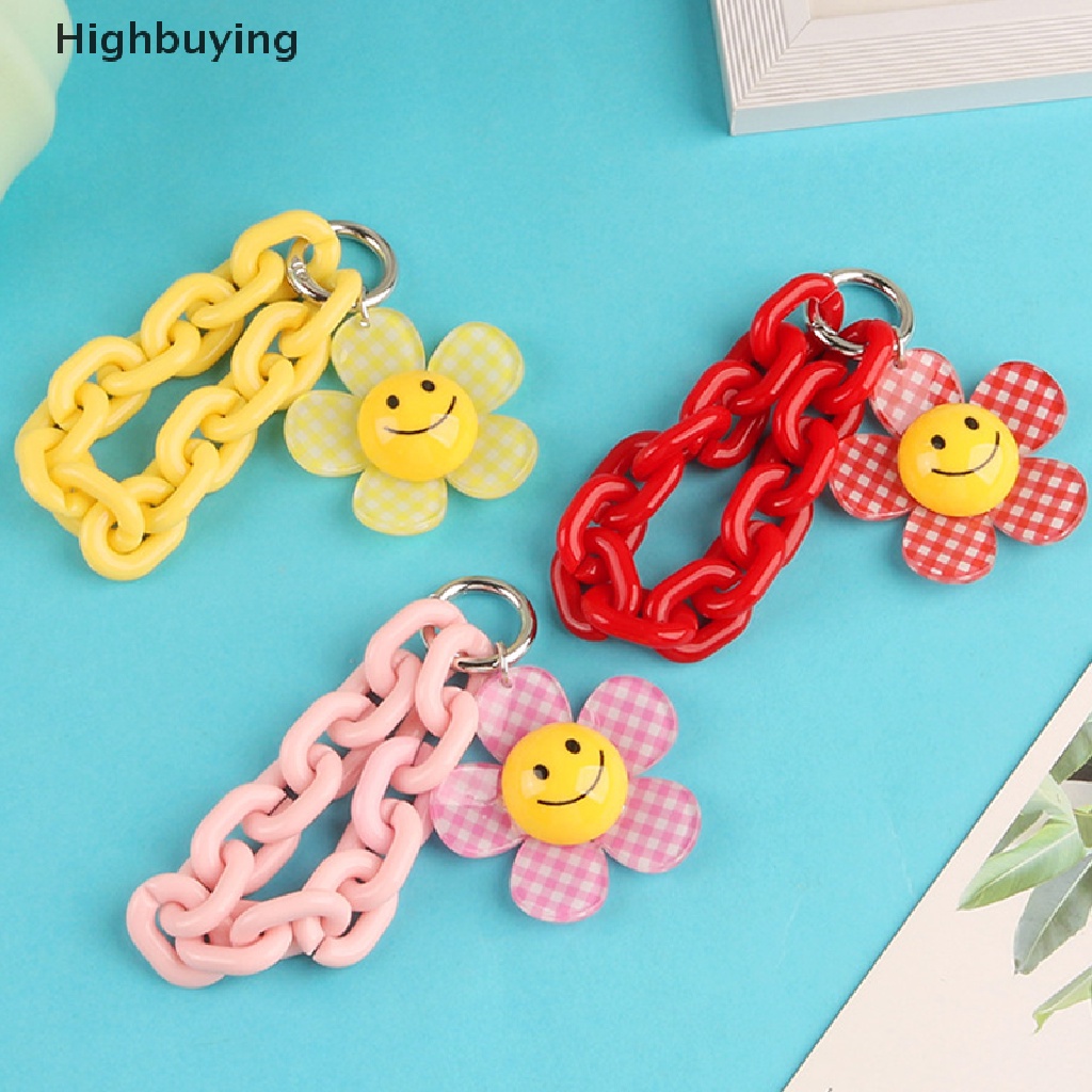 Hbid Lucu Smiley Face Bunga Bunga Matahari Gantungan Kunci Permen Warna Rantai Lanyard Liontin Kunci Mobil Dekorasi Aksesoris Wanita Gantungan Kunci Tas Mainan Ransel Hadiah Ornamen Glory