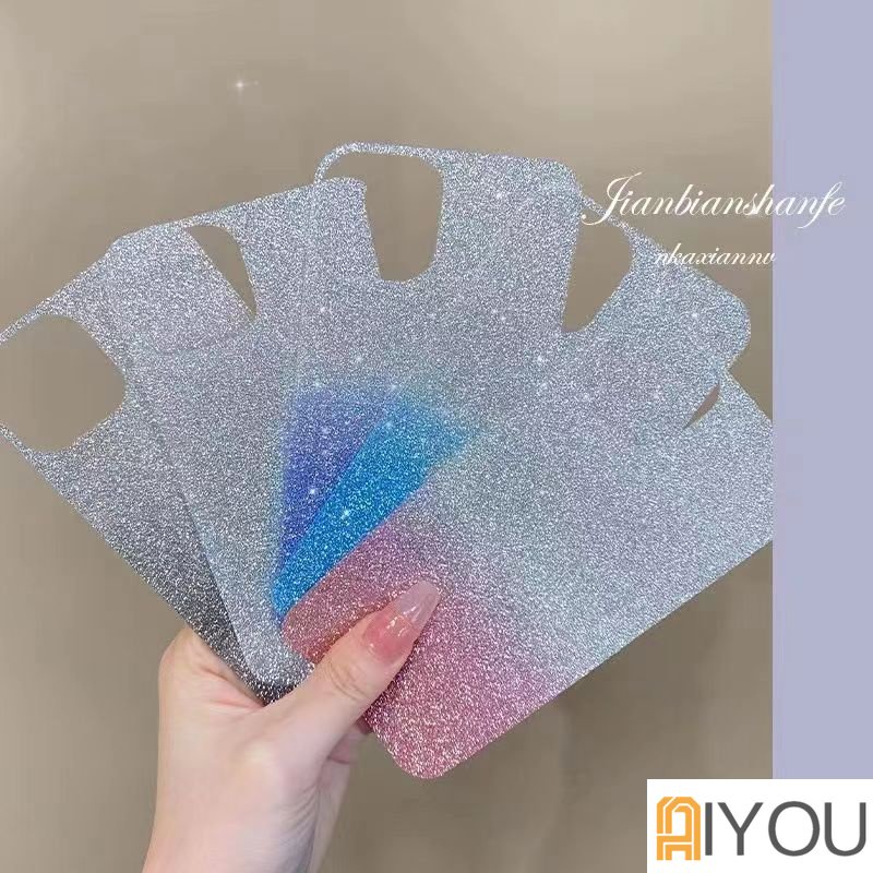 IPHONE Stiker Hp Laser Untuk Iphone13 14 11 Pro Max Gradiasi Glitter Rainbow Phone Case Dekorasi Kertas Untuk Iphone12 13Pro 13kartu