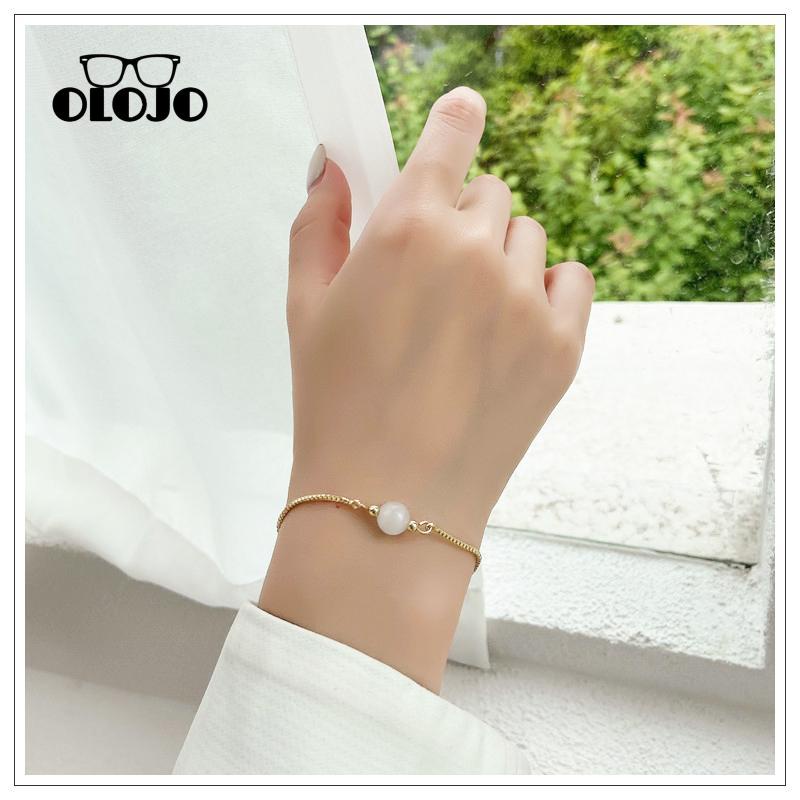 【COD】Gelang Adjustable Opal Yang Dapat Ditarik Yang Dipersonalisasi Sederhana Retro Manis Gelang Kristal