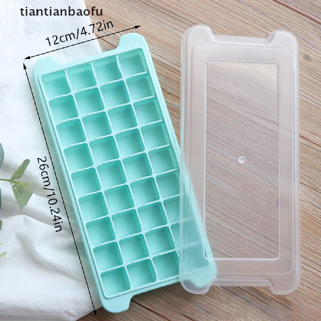 [tiantianbaofu] 24/36grids Ice Tray Silicone Es Sarang Lebah Es Batu Ice Cream Kotak Dengan Tutup Butik