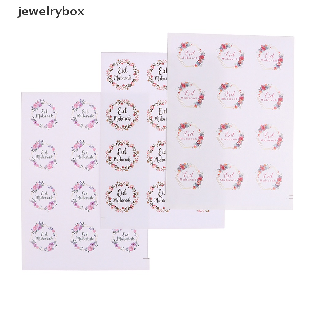 [jewelrybox] 60pcs Dekorasi Ramadhan Eid Mubarak Sticker Label Hadiah Gift Box Seal Stiker Butik