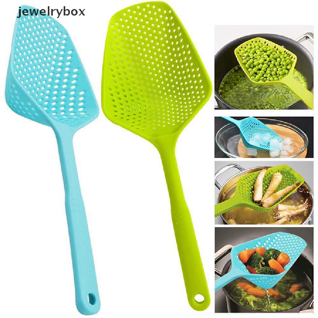 [jewelrybox] 1pc Sendok Sup Plastik Portabel Saringan Warna Warni Ladle Anti-Melepuh Skimmer Butik
