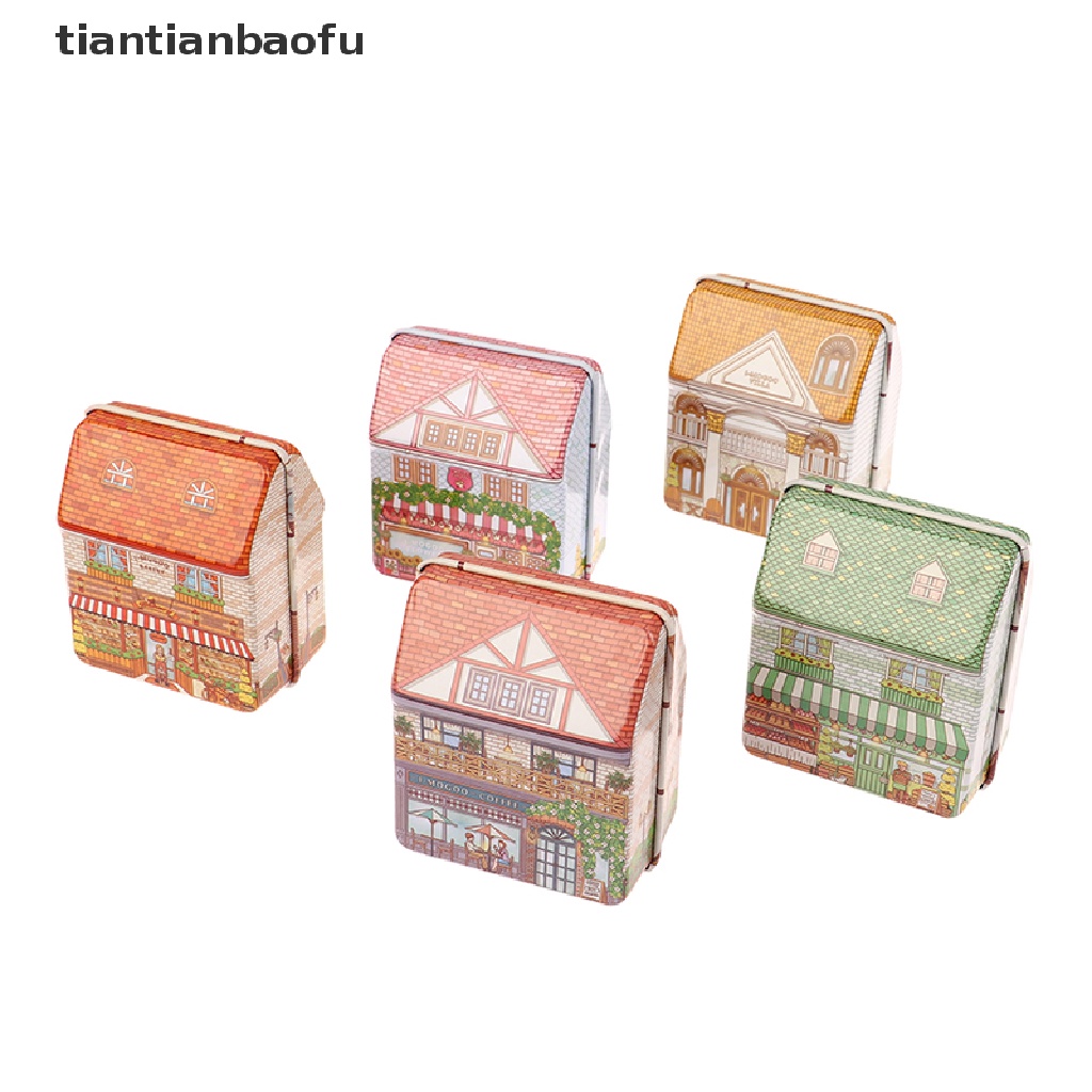 [tiantianbaofu] Vintage Mini Tinplate Box Kotak Penyimpanan Rumah Idaman Wadah Logam Warna Acak Butik