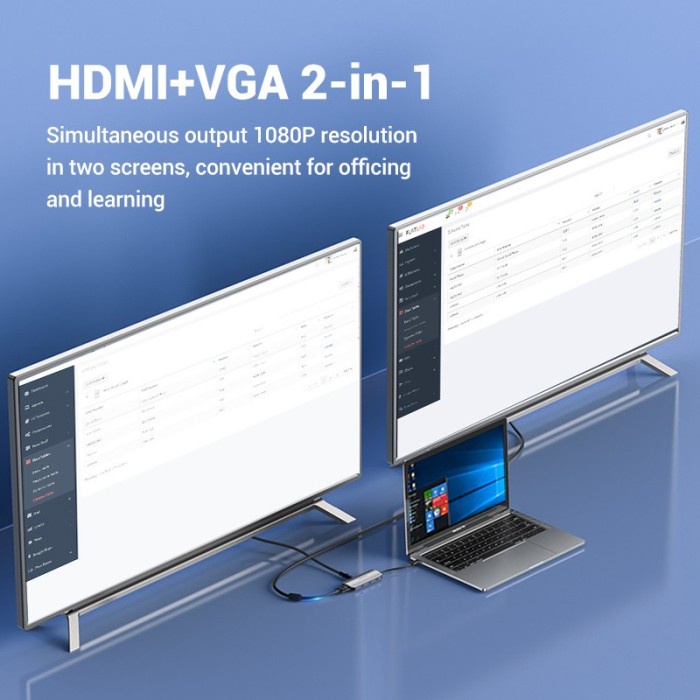 Converter Vention 2in1 Type-C to HDMI/VGA 0.15M Grey TDIHB