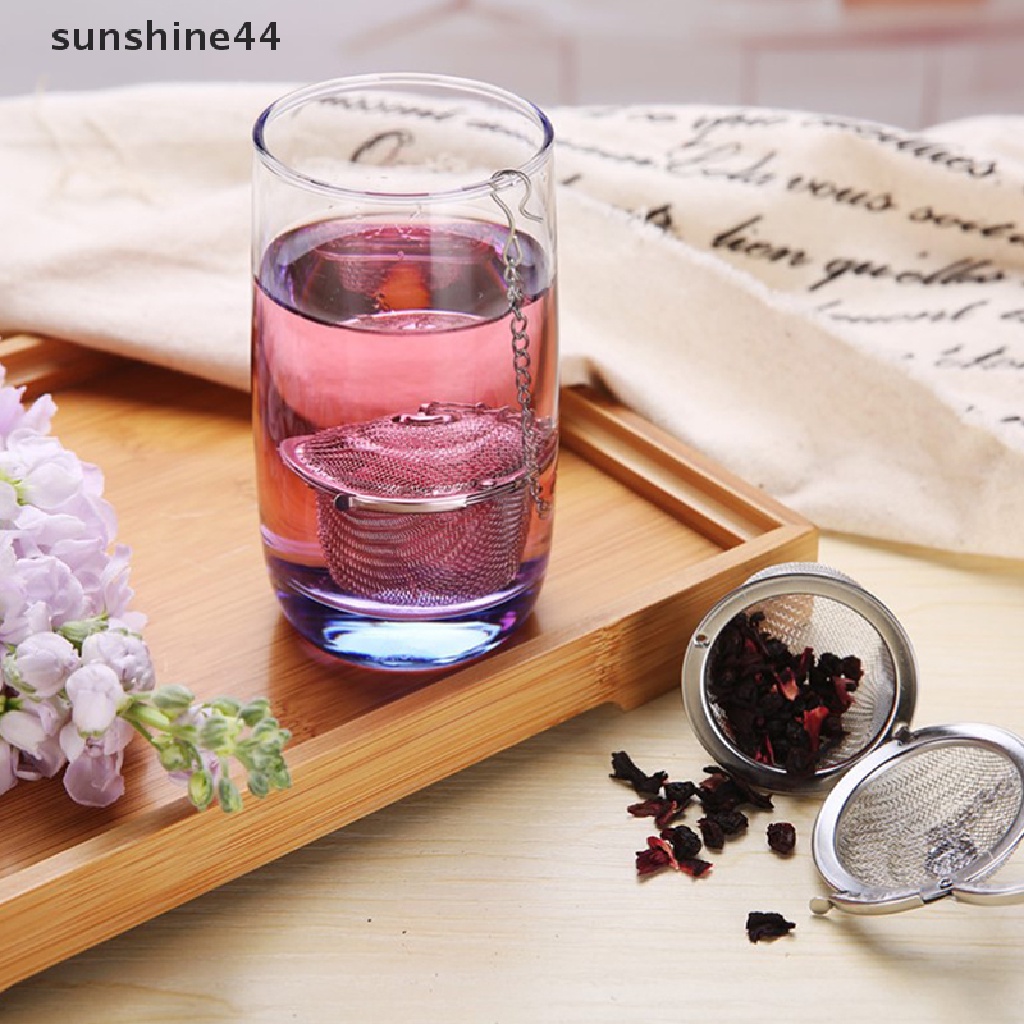 Sunshine Stainless Steel Tea Ball Seasoning Pot Saringan Teh Tea Ball Perlengkapan Peralatan Minum Teh ID