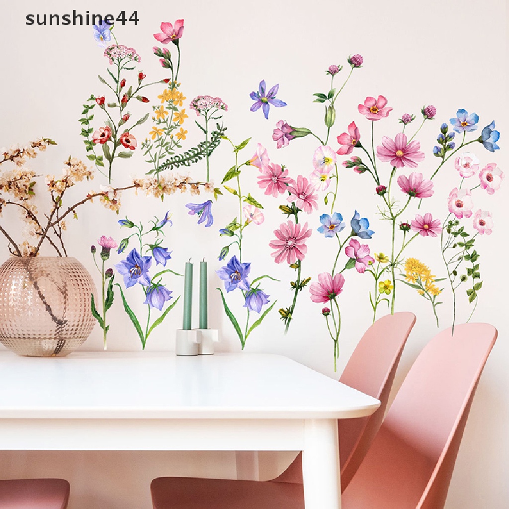 Sunshine Flowers Wall Stiker Dekorasi Kamar Rumah Poster Kamar Tidur Perekat Stiker Dinding ID