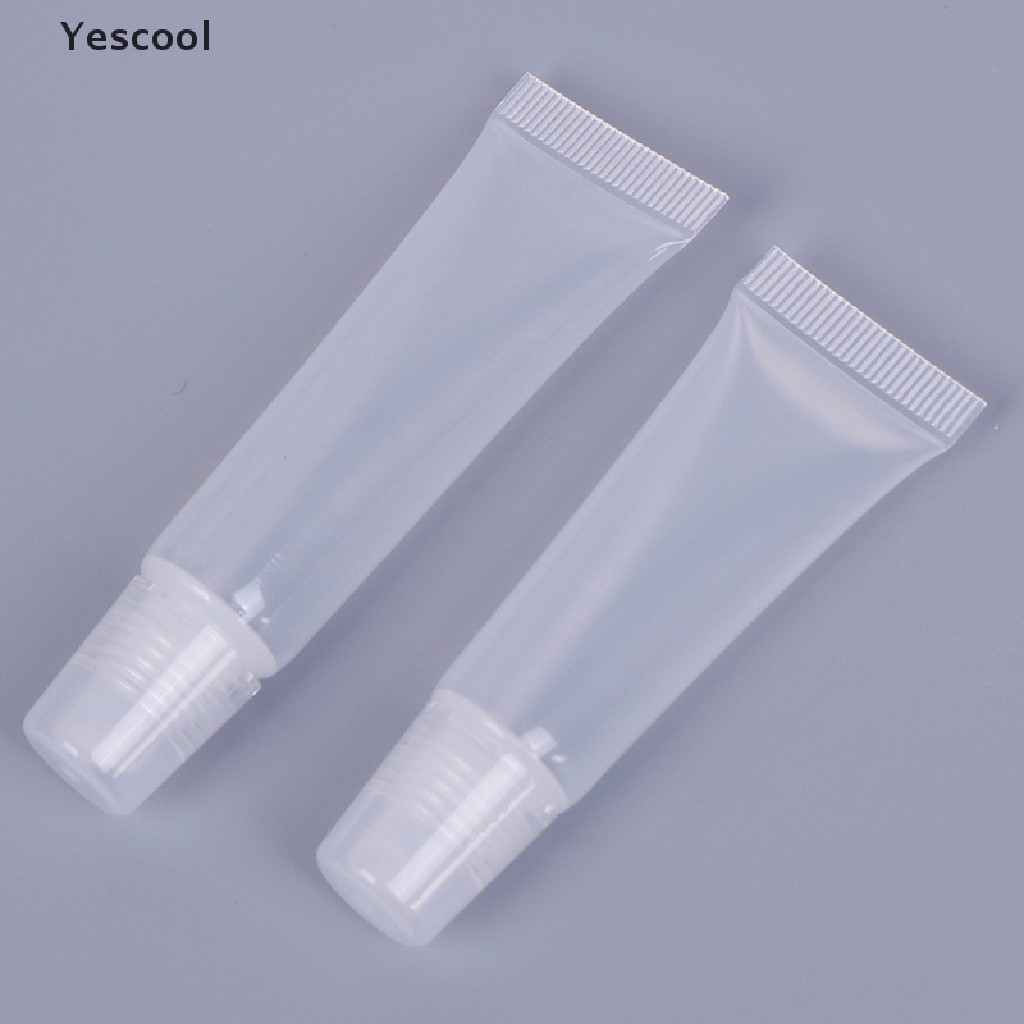 Yescool 10PCS 8ml/15ml Tabung Plastik Kosong Lip Gloss Balm Wadah Kosmetik Bening ID