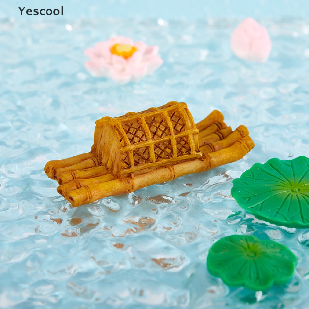 Yescool Hias Teratai Ikan Warna-Warni DIY Miniatur Ornamen Lanskap Mikro Mini ID