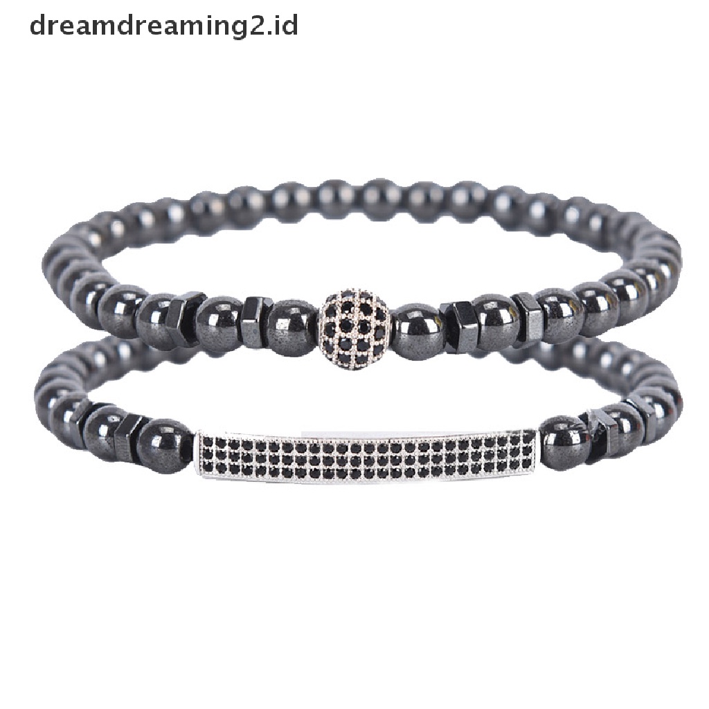 (hot) Gelang Manik Batu Hematite Magnetik Perawatan Kesehatan Magnet Pria Perhiasan Hadiah//