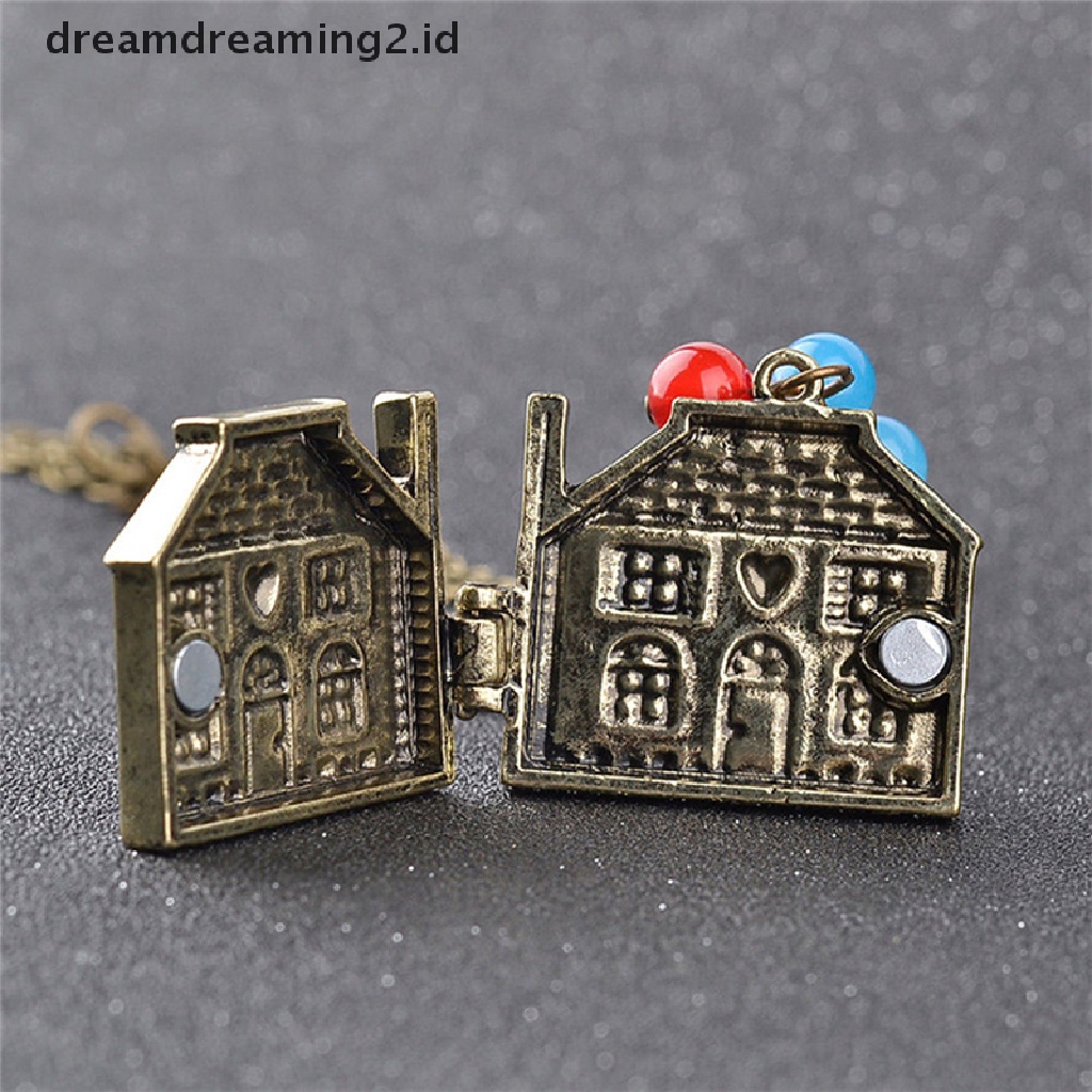 (hot) New House with Balloons Up Movie Chain Pendant Kalung Hadiah Anniversary Antik//