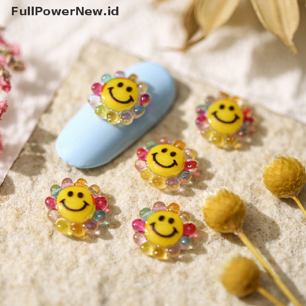 Power 50Pcs Resin 3D Mini Sun Flower Nail Art Permata DIY Kuku Perhiasan Dekorasi ID