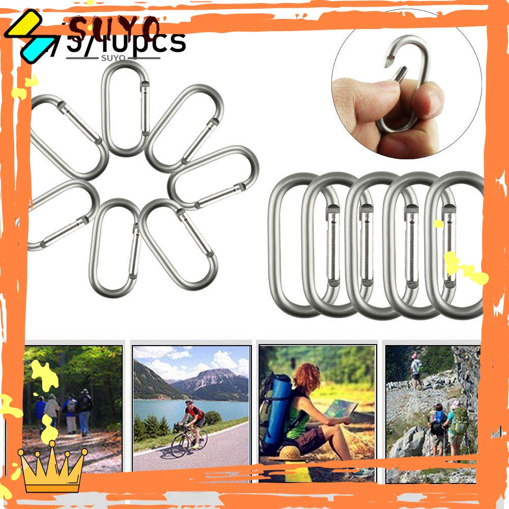 Suyo 2per5 /10pcs Pendaki Carabiner Safety Camping Hiking Outdoor Alat Gesper Gantungan Kunci