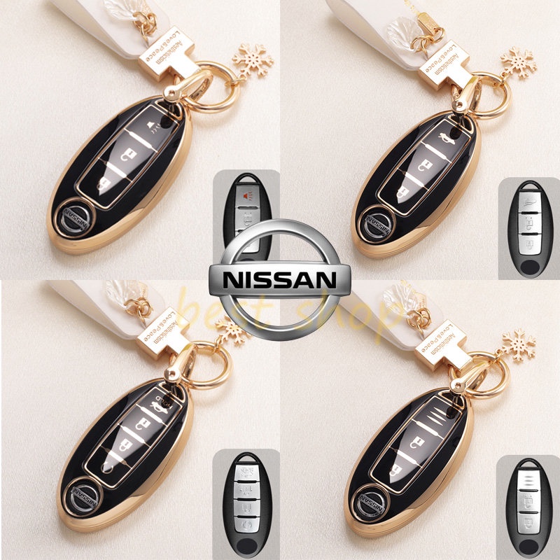 Casing Cover Kunci Remote Mobil TPU Lembut Untuk Nissan Qashqai J10 J11 X-Trail t31 t32 Kicks Tiida Murano Note Juke Keychian