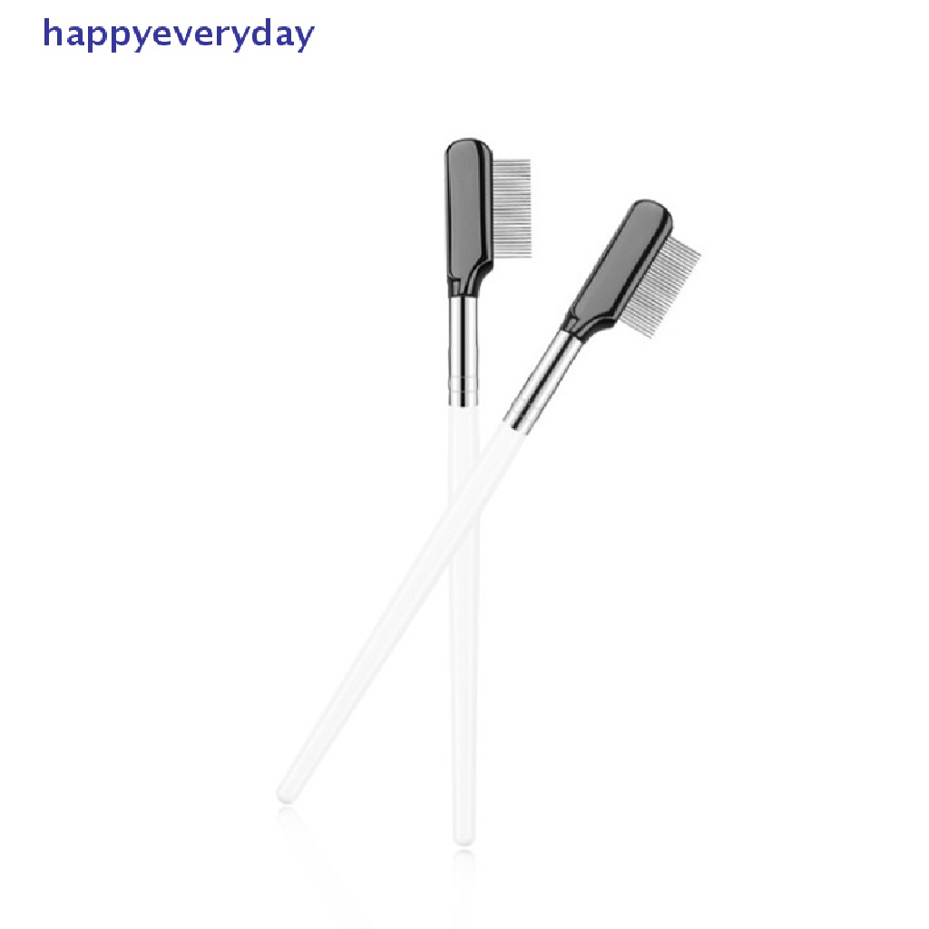 [happy] Sisir Alis Stainless Steel Brush Makeup Sisir Bulu Mata Dengan Penutup Alat Kosmetik [ID]