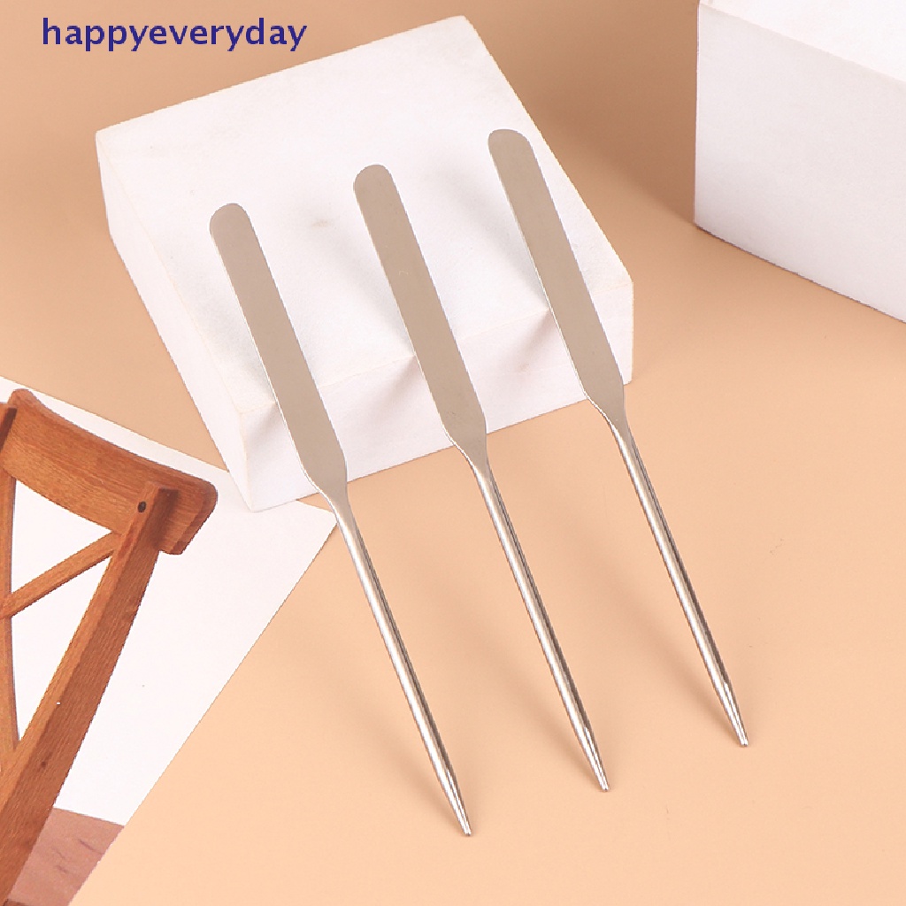 [happy] 1pc Kepala Ganda Stainless Steel Makeup Toner Spatula Nail Art Alat Pengaduk [ID]