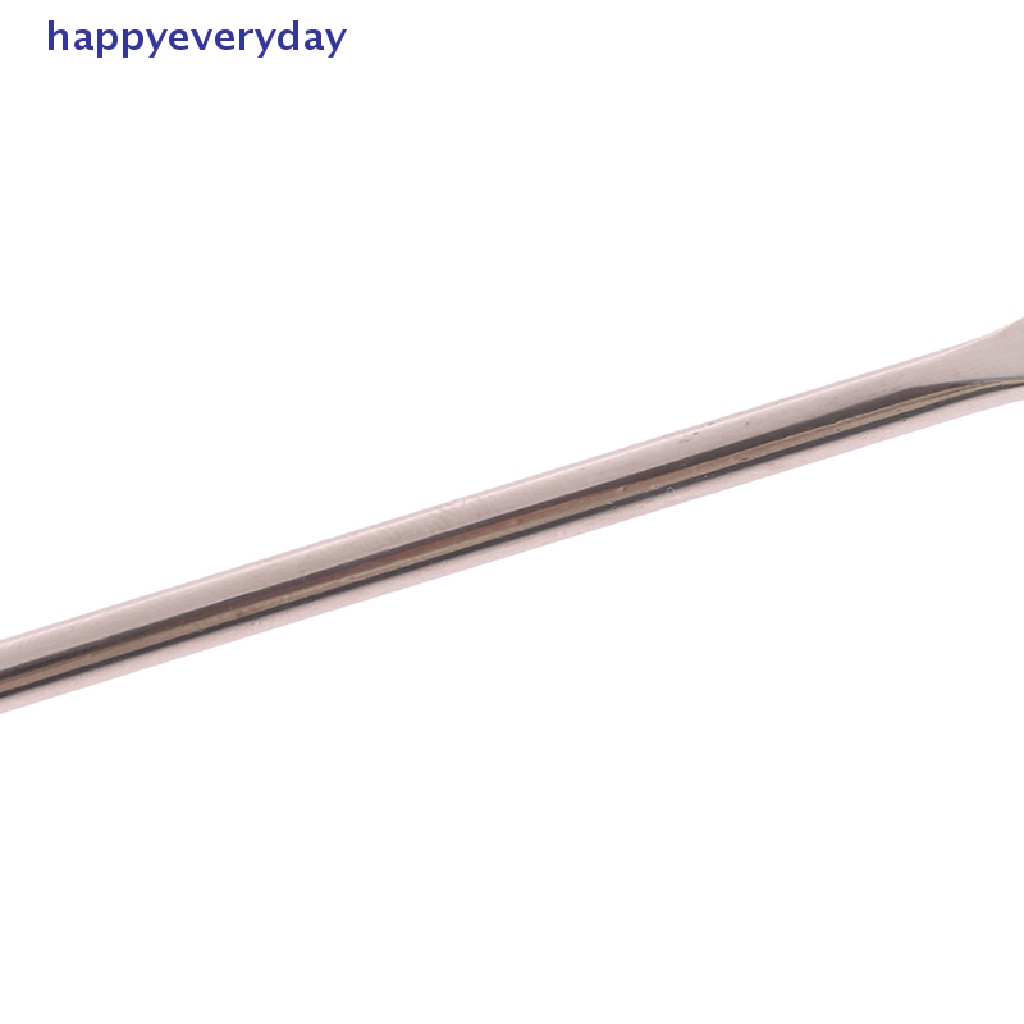 [happy] 1pc Kepala Ganda Stainless Steel Makeup Toner Spatula Nail Art Alat Pengaduk [ID]