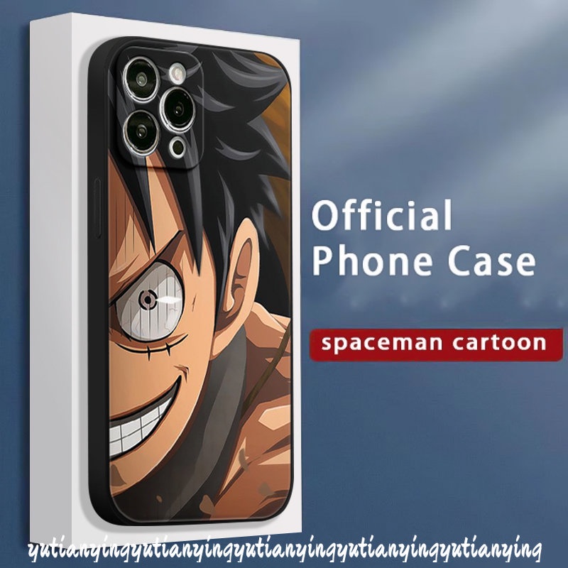 IPHONE Casing Kartun Tepi Lurus Tpu Lembut Kompatibel Untuk Iphone11 13 14 12 Pro Max 7Plus 8 6S 6 7 Plus X XS XR Max SE 2020 One Piece Luffy Roronoa Zoro Shockproof Cover