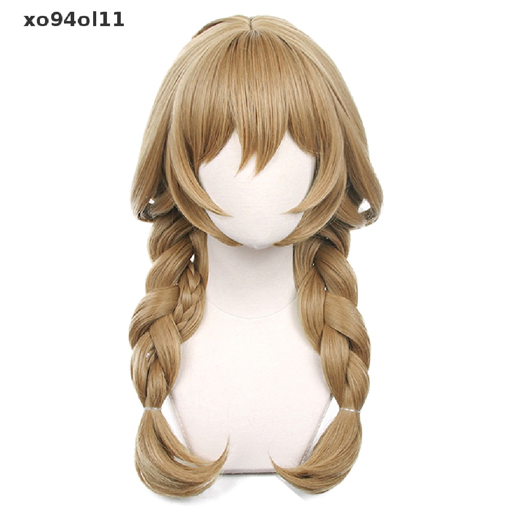 Xo Cosplay Genshin Impact Lisa 60cm Curly Bergelombang Rambut Wig Poni Pesta Halloween OL