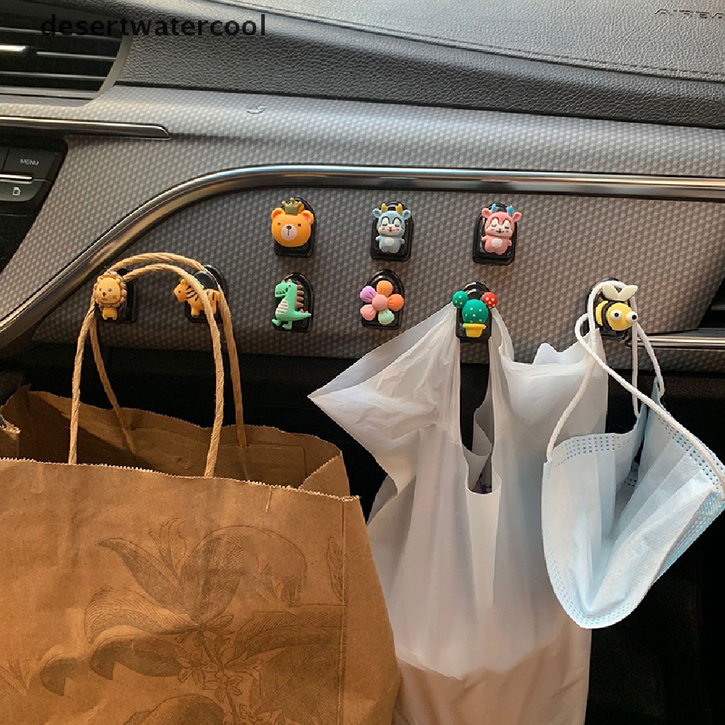 Deid 1Pcs Car Hook Organizer Penyimpanan Untuk Kabel USB Penyimpanan Kunci Perekat Diri Dinding Kait Gantungan Auto Pengikat Klip Dashboard Mobil Mini Hooks Martijn