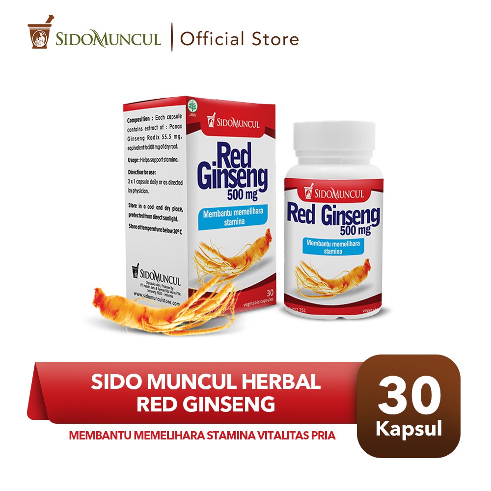 Sido Muncul Herbal Red Ginseng 30'k - Stamina Vitalitas Seksual Pria