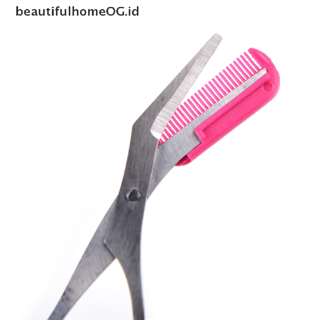 // Beauty// woman Brow trimmer scissors with comb grooming shaping shaver Penghilang Bulu **