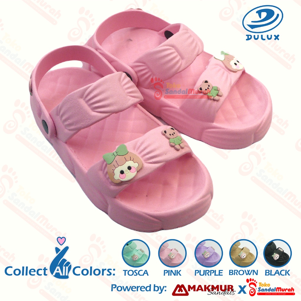 Toko Sendal Murah - Sandal Fuji Uk 30 - 35 / Sandal Anak Perempuan Terbaru / Sandal Dua Strap Motif Boneka / Sandal Slop Anak Kekinian [Toko Sendal Murah M 533 C]