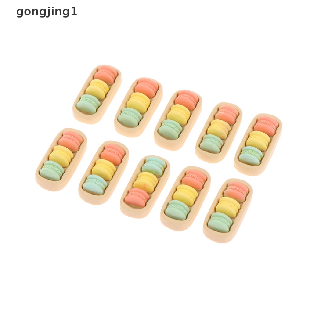 Ggg 10pcs Dekorasi Dapur Rumah Boneka Miniatur Macaroon Makanan Dessert Biskuit Snack Mainan ID