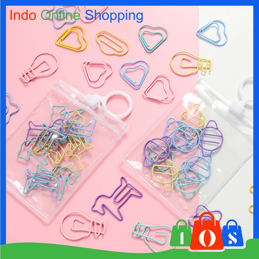 

Penjepit Klip Set 10pcs Free Pouch Kertas Paper Clip Push Pin Import COD σ 979