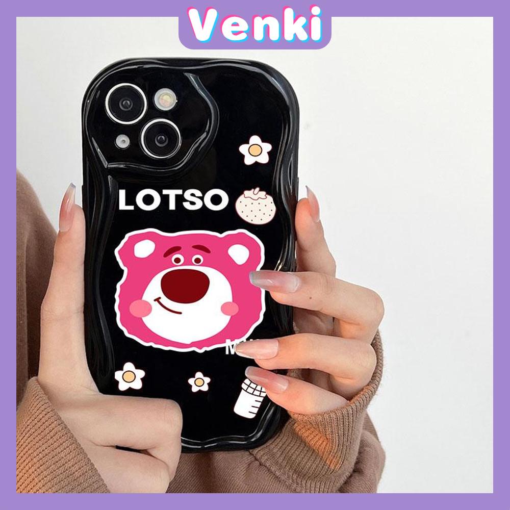 Case for iPhone 11 Pro Max TPU Soft Glossy Curved Wave Case Cute Cartoon Bear Camera Protection Shockproof For iPhone 14 13 12 11 Plus Pro Max 7 Plus X XR