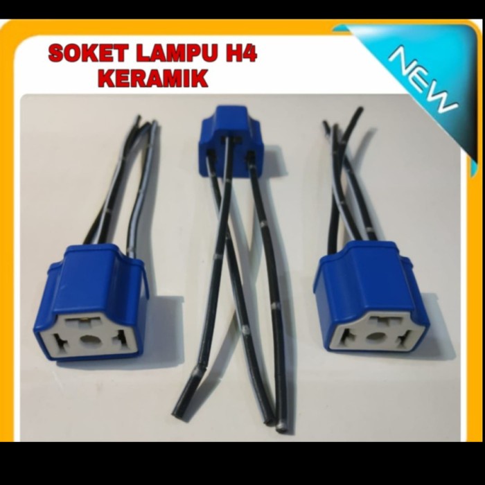 Socket Lampu H4 Keramik/Soket Lampu H4/Soket Lampu Sealbeam/Socket H4 Variasi mobil