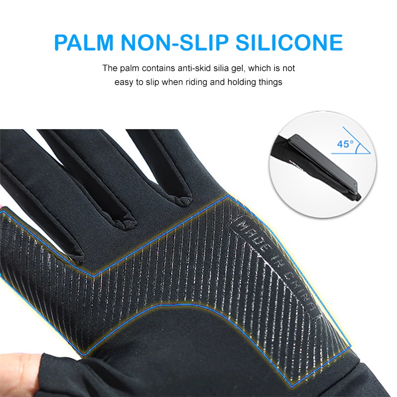 Ice Silk Gloves Sarung Tangan Motor Sepeda Pria Wanita Anti Slip Es Sutra Nyaman dan Bernapas Cewek Anti Air Touch Screen Setengah Jari Half Finger  Ice Silk Gloves