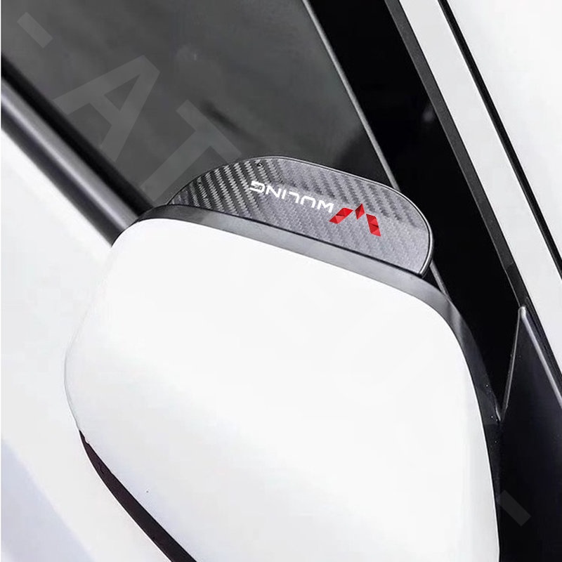 2pcs Wuling Serat Karbon Kaca Spion Mobil Alis Hujan Rainproof Cover Untuk Confero Cortez Almaz Confero s