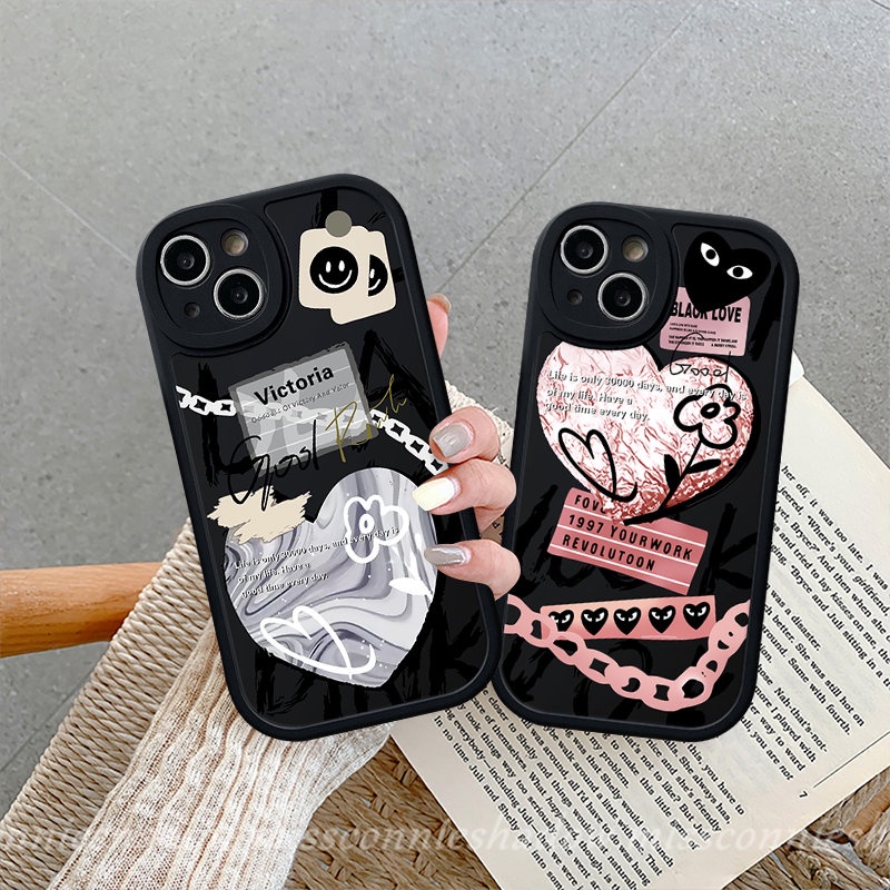 Untuk Samsung A23 A14 A13 A04 A12 A04s A30s A32 A73 A03 A03s A72 A10s A33 A52s A31 A20s A22 A50s A71 A20 A50 A11 A53 A51 A02s A21s A52 Graffiti Love Heart Comme des Garcons Soft Case