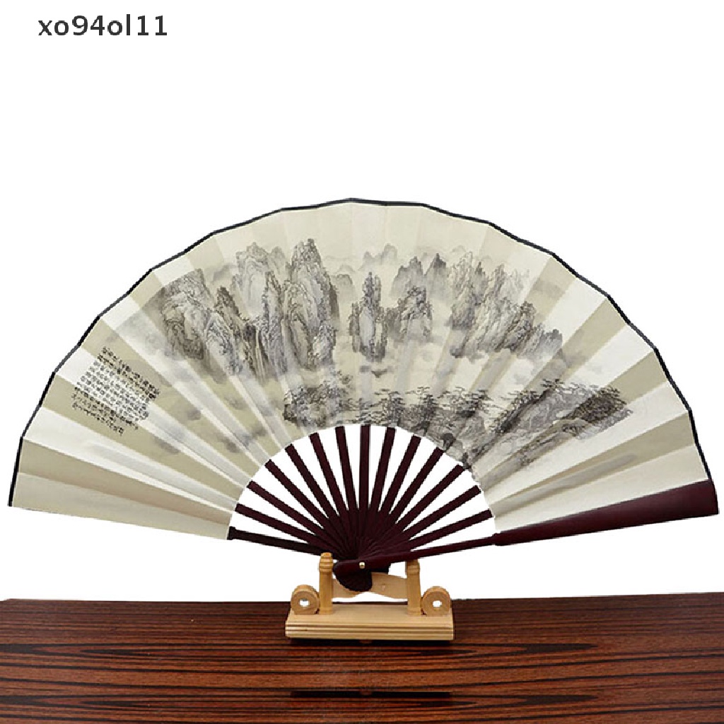 Xo 1pcs Kipas Angin Lipat Imlek Chinese Paing Pattern Polyester Fan Style Random OL