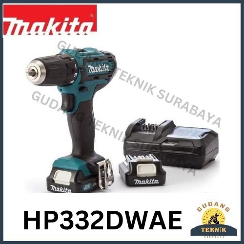 Makita Mesin Bor Baterai HP332DWAE / Cordless Hammer Drill HP 332 DWAE