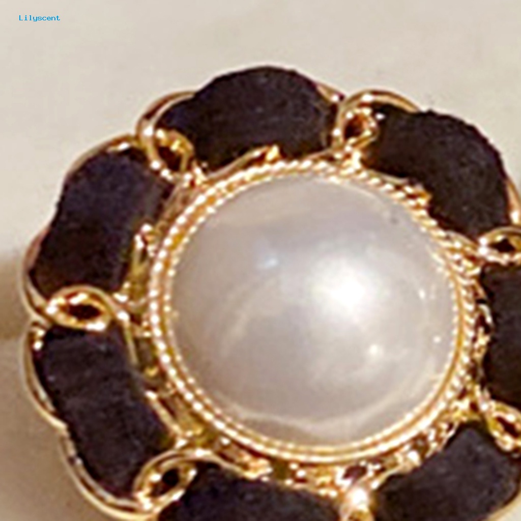 Lilyscent 1pasang Hadiah Wanita Ear Studs Untuk Perjamuan Lady Faux Pearl Ear Studs Fashion Aksesori Geometris