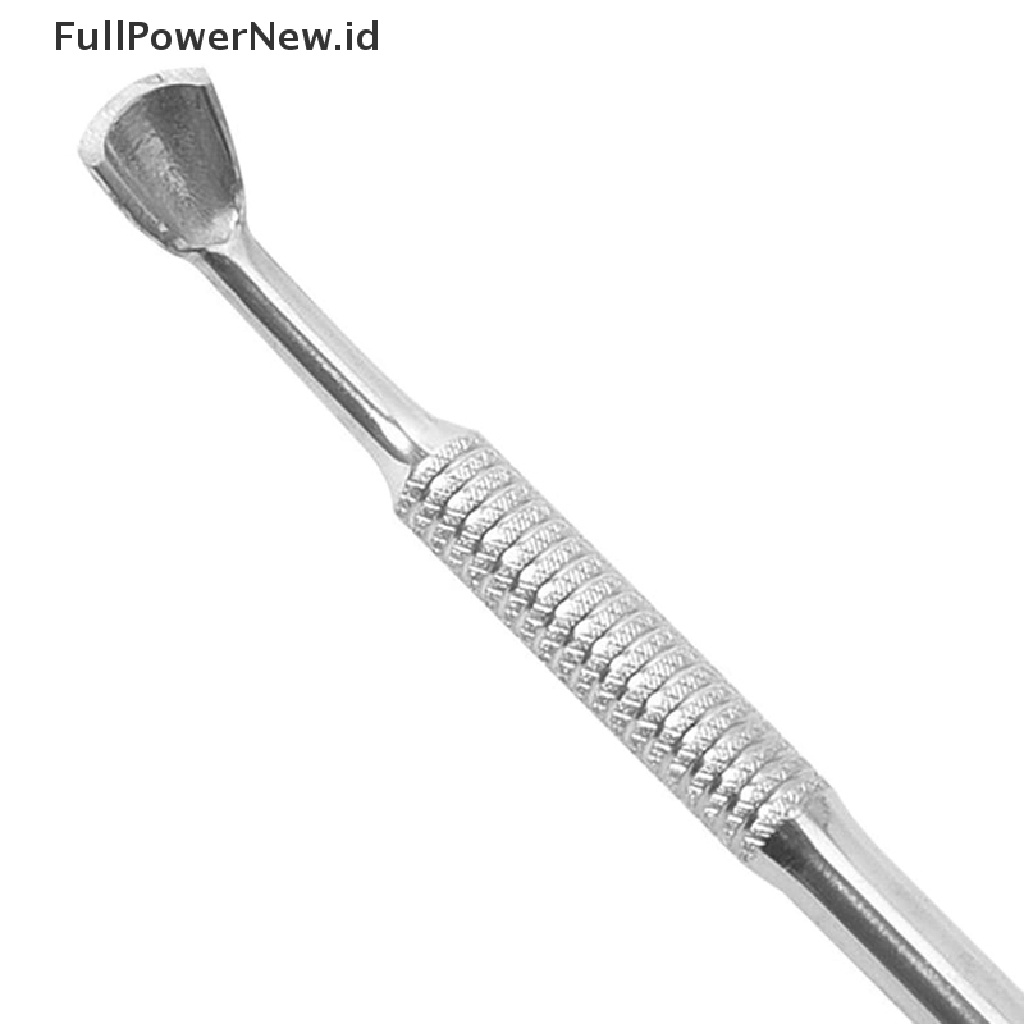 Power Stainless Steel Kutikula Pendorong Kuku Double Ended Spoon Nail Art Pedicure Alat ID
