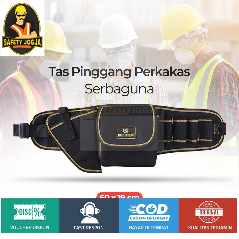 Tas Pinggang Perkakas Serbaguna JIEKE Waist Pocket Tool Bag Black