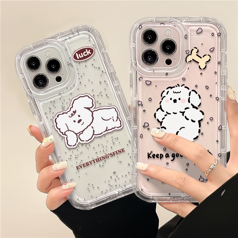 IPHONE Casing Ponsel Lembut Lucu Kompatibel Untuk Iphone14 13 11 12 Pro XS Max Casing X Xr7 +8 Plus Transparan TPU Silikon Shockproof Cover