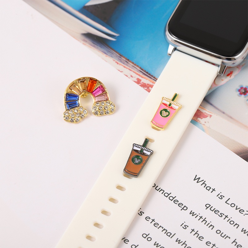 1pcs Gelang Jam Charms Untuk Tali Jam Hias Bunga Lucu Bow-knot Watch Buckle Charm Diy Perhiasan