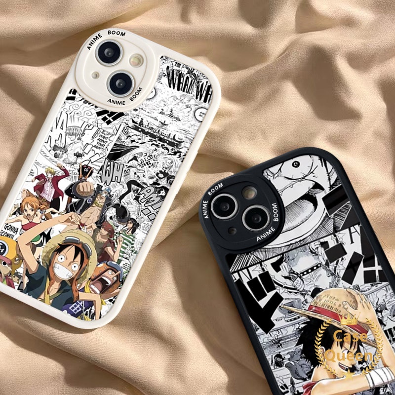 Trendy Lucu Anime One Piece Kartun Luffy Phone Case Kompatibel Untuk IPhone XR 11 14 12 13 Pro Max 8 6s 6 7 plus X XS Max SE 2020 Lembut Tpu Back Cover