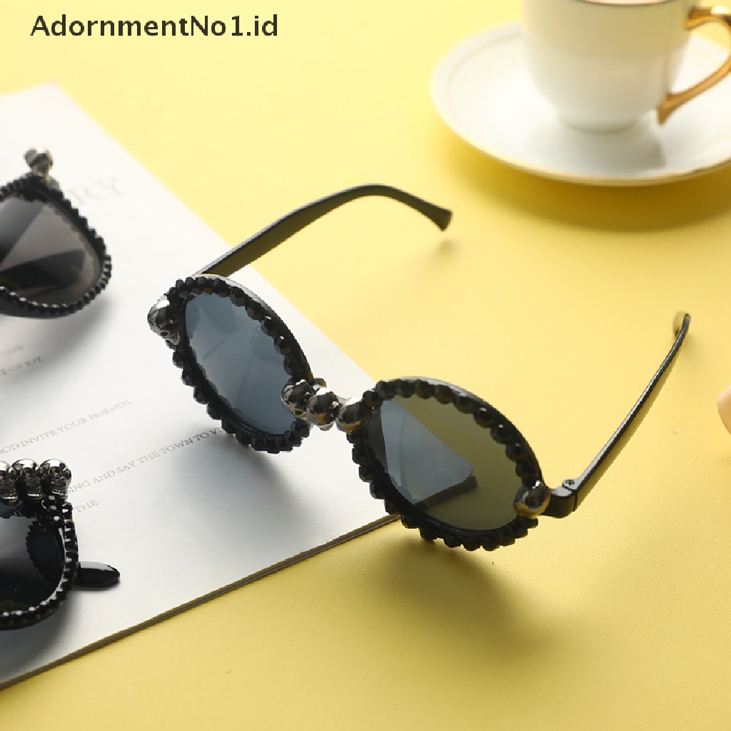 [AdornmentNo1] Kacamata Hitam Wanita Gothic Mata Kucing Tengkorak Cateye Bulat Vintage Eyewear [ID]