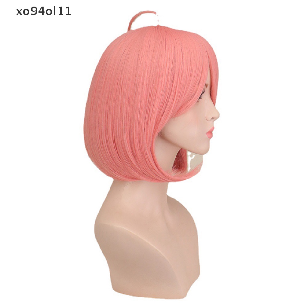 Xo Anime SPY X Keluarga Anya Forger Pendek Pink Cosplay Wig Rambut Pendek Simulasi Kulit Kepala Halloween Pesta Wanita Wig OL